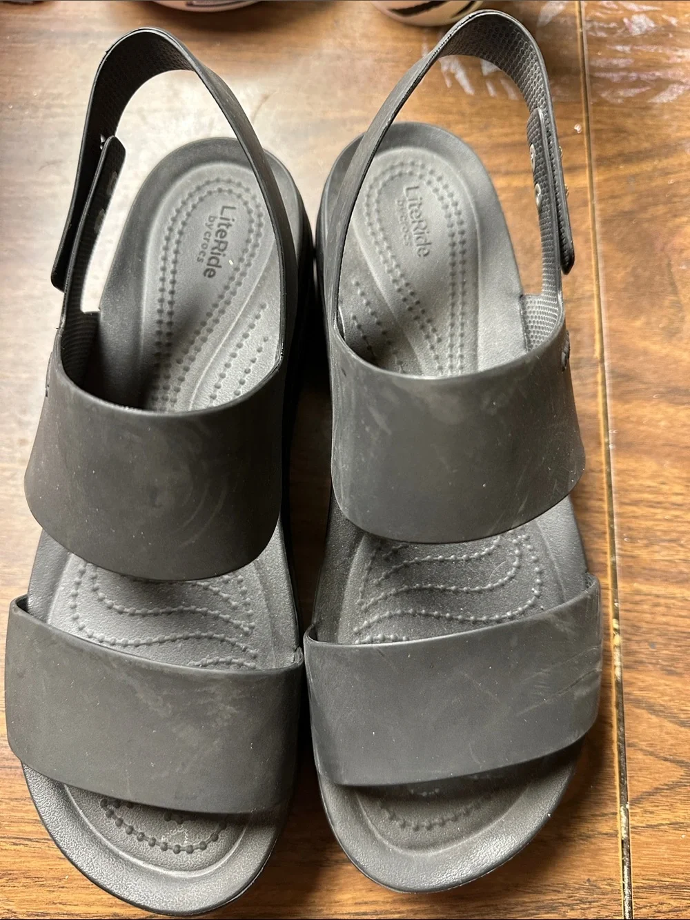 CROCS Women's Black Platform Slide Sandals
